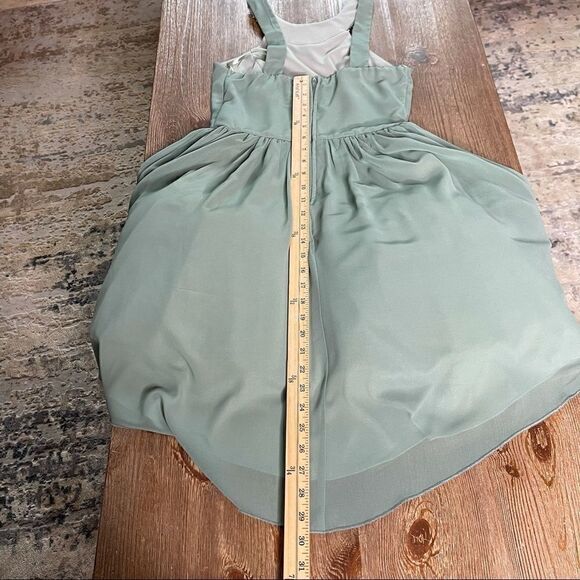 City Studio Seafoam Jewel Neckline Pleated 50’s Vibe Dress Size 5 NWT - Picture 15 of 16